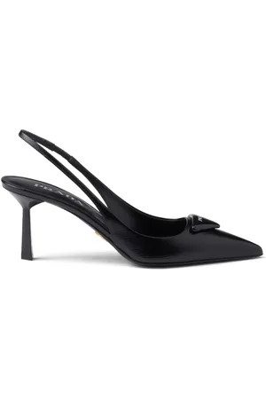 Prada 75mm triangle-logo leather pumps