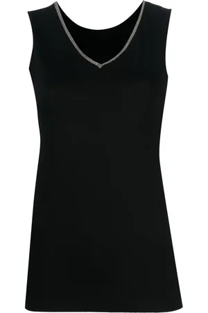 Fabiana Filippi Bead-embellished V-neck tank top