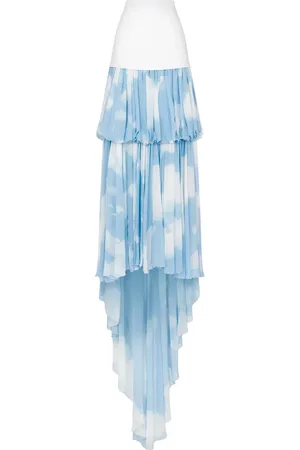 Moschino Tiered train silk skirt