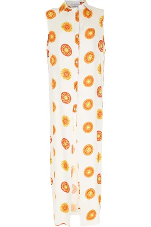 AMIR SLAMA Print Sol long beach dress