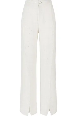 GCDS Sequin-embellished tweed trousers
