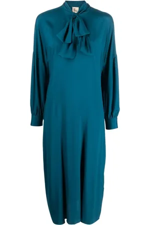 Paula Scarf-detail midi dress