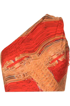 Lenny Niemeyer Warped-print one-shoulder bikini top