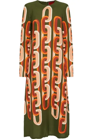 La DoubleJ Swing chain-link print middi dress