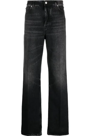 Salvatore Ferragamo Logo-engraved-buttons cotton jeans