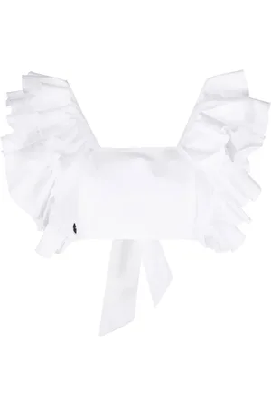 Philipp Plein Cropped ruffle-trimmed top