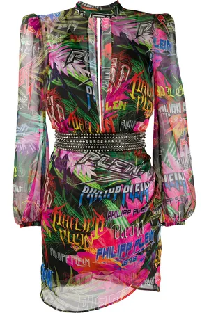 Philipp Plein Jungle Rock long-sleeve dress