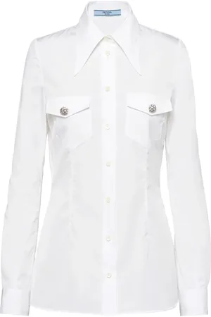 Prada Jewel-buttons poplin shirt