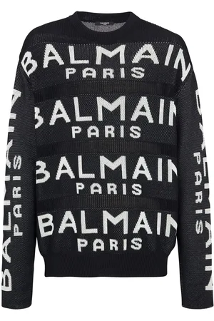 Balmain Logo-intarsia knitted jumper