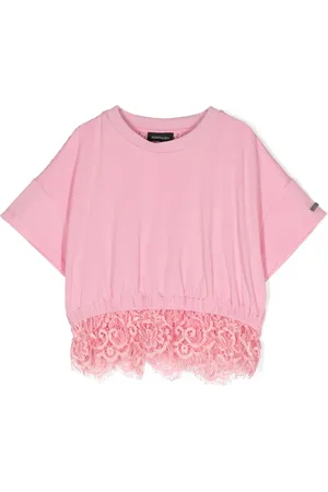 MONNALISA Lace-panelled T-shirt