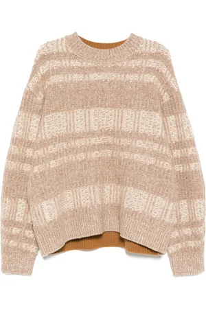 CROQUIS Plaid-check coarse jacquard sweater