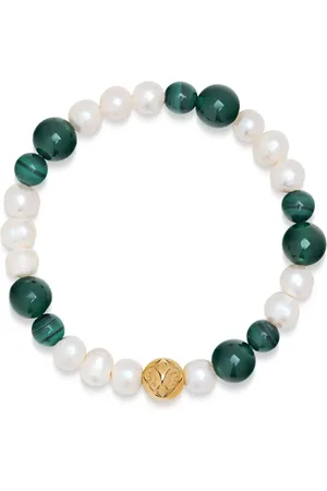 Nialaya Engraved-detail pearl bracelet