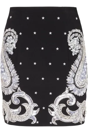 Balmain Paisley-embroidered miniskirt