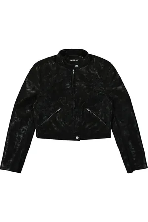 MISBHV Cropped faux-leather jacket