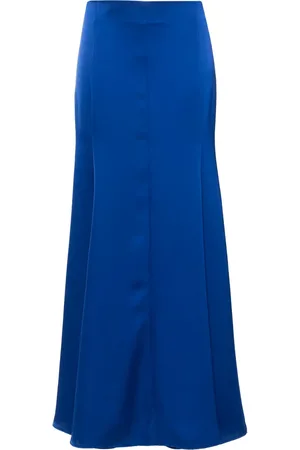 Serafini Satin maxi flared skirt