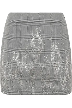 Philipp Plein Flame-appliqu?? mini skirt