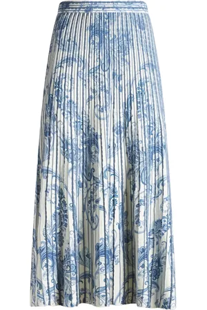 Etro Paisley-print pleated midi skirt