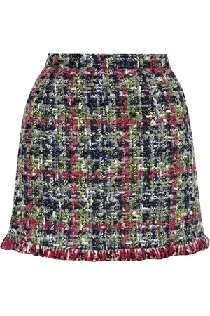 Etro Tweed-boucl?? check mini skirt