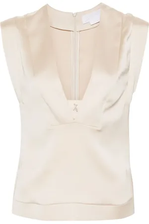 GENNY Appliqu??-detail sleeveless blouse
