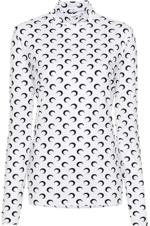 Marine Serre Moon-print mock-neck T-shirt