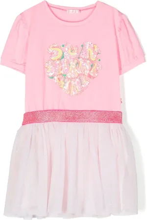 Billieblush Sequin-embellished short-sleeved dress
