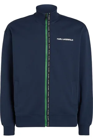 Karl Lagerfeld Logo-stripe zip-up sweatshirt