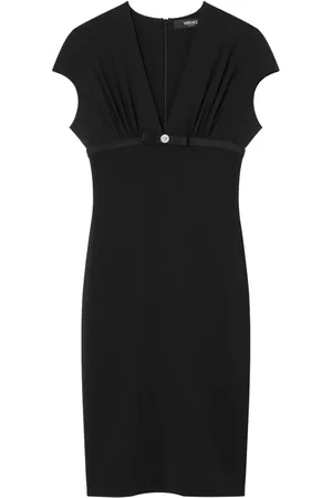 VERSACE Deep-neck midi dress