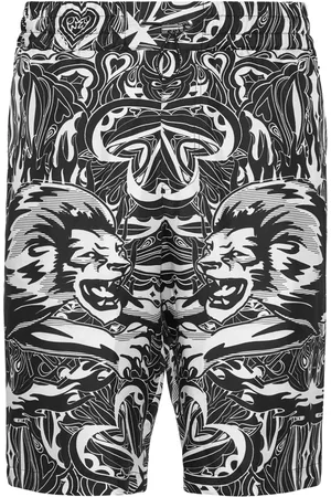 Philipp Plein Tribal Circus silk shorts
