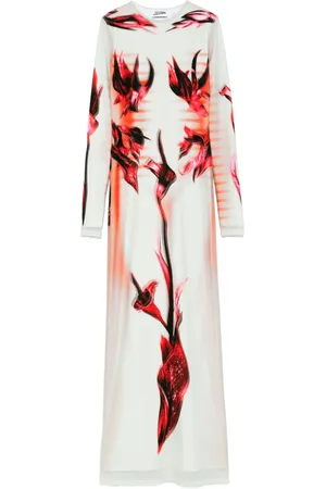 Jean Paul Gaultier Double-layered printed maxi dress