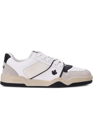 Dsquared2 Spiker leaf-embroidered leather sneakers