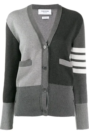 Thom Browne Funmix 4-Bar v-neck cardigan