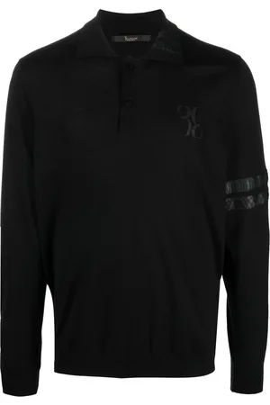 BILLIONAIRE Logo-patch silk blend jumper