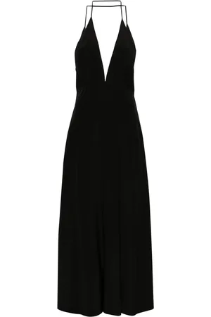Totême Halterneck flared maxi dress