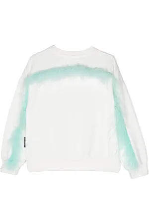 Le pandorine Feather-trim organic cotton sweatshirt