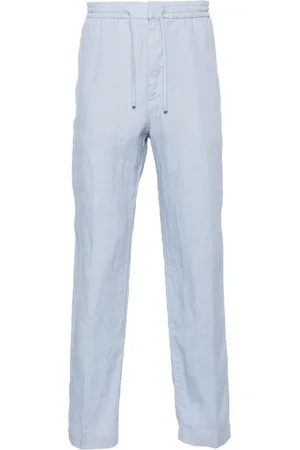 CANALI Mid-rise tapered linen trousers