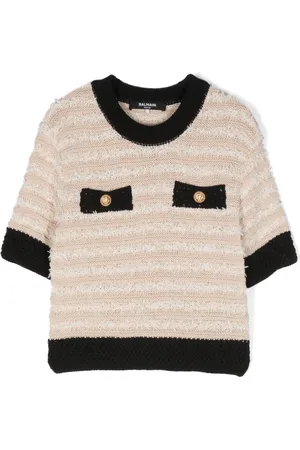 Balmain Decorative button-detail knitted top