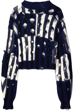 OFF-WHITE Shibori distressed knitted jumper