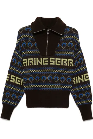 Marine Serre Jacquard knit sweater