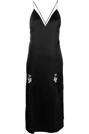 WALES BONNER Crystal-embellished satin dress