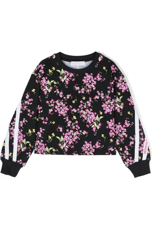 MONNALISA Floral print cropped sweatshirt