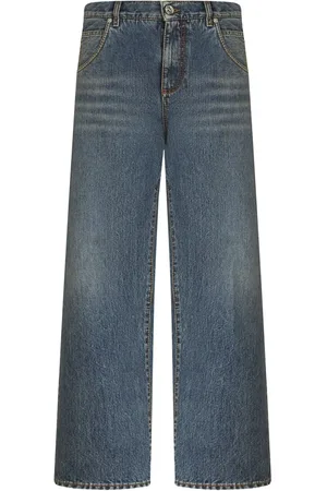 Etro Wide-leg cropped cotton jeans