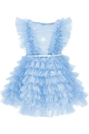 MONNALISA Star-print tulle dress