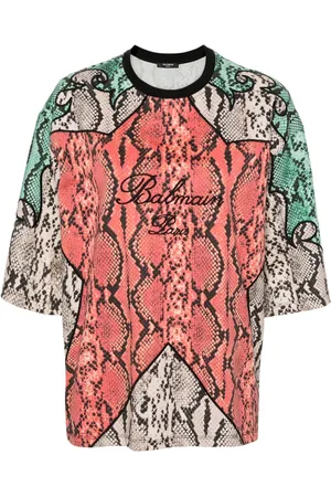 Balmain Python-print organic cotton T-shirt
