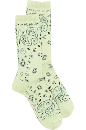 Alanui Bandana logo-embroidered ribbed-knit socks