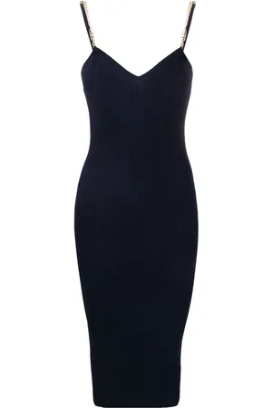 Michael Kors Chain-straps ribbed midi dress