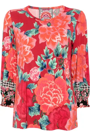 JOHNNY WAS All-over floral print T-shirt