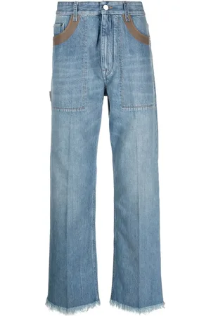Fendi Contrast-detail straigh-leg jeans