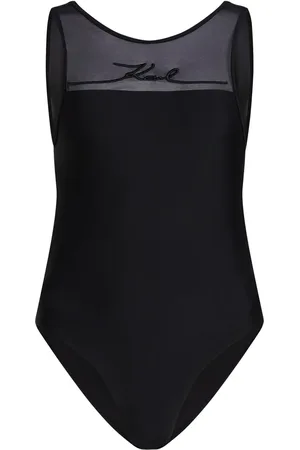 Karl Lagerfeld Logo-embroidered swimsuit