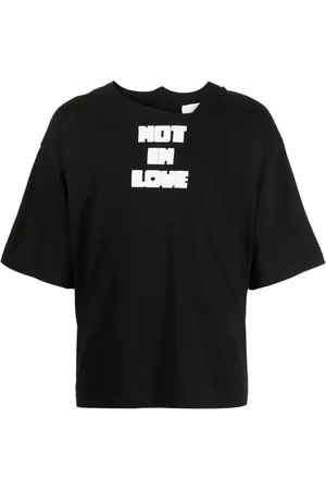 Natasha Zinko Slogan-print asymmetric cotton T-shirt