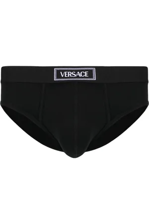 VERSACE 90s logo-waistband cotton briefs